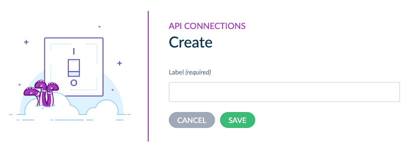 API connection creation popin